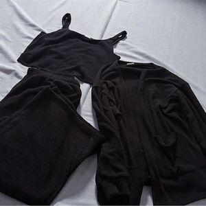 YITTY Black Three-Piece Lounge Set